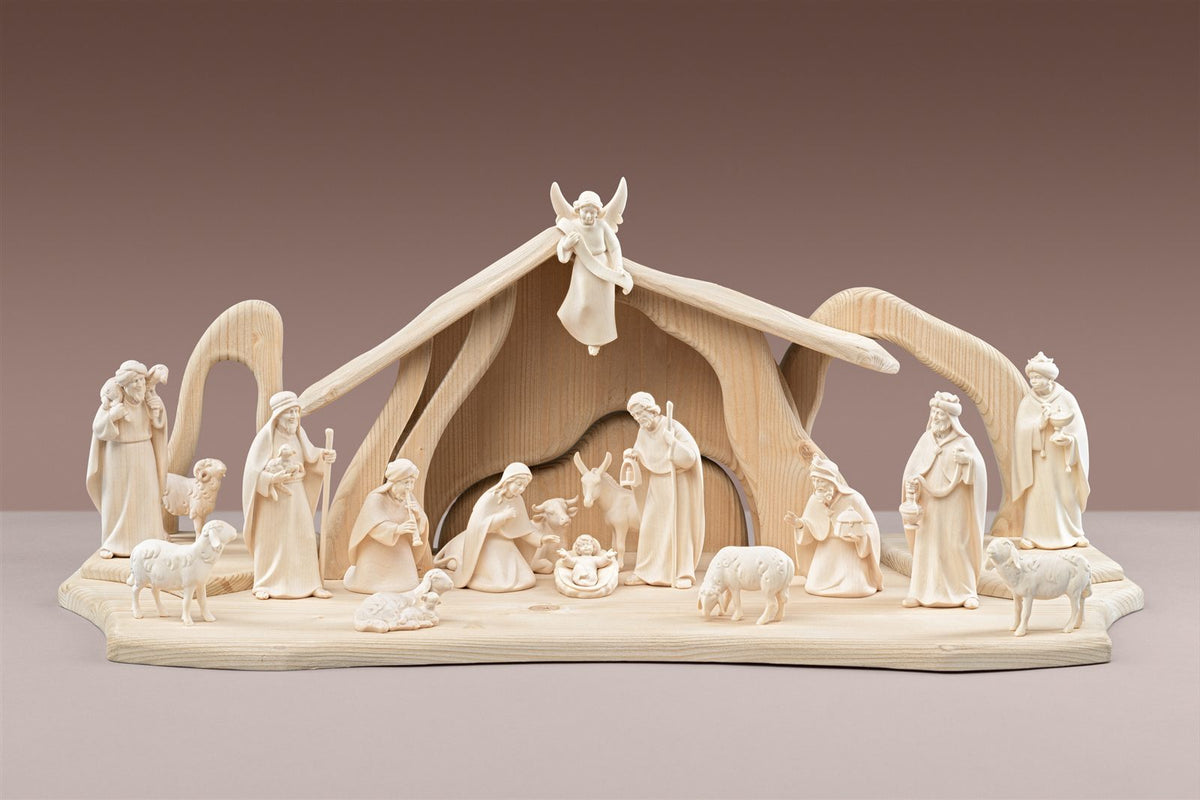 Licht Krippe SET 17 Figuren+Stall Licht