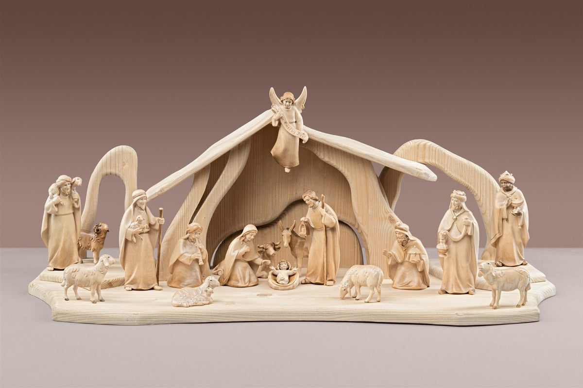 Licht Krippe SET 17 Figuren+Stall Licht