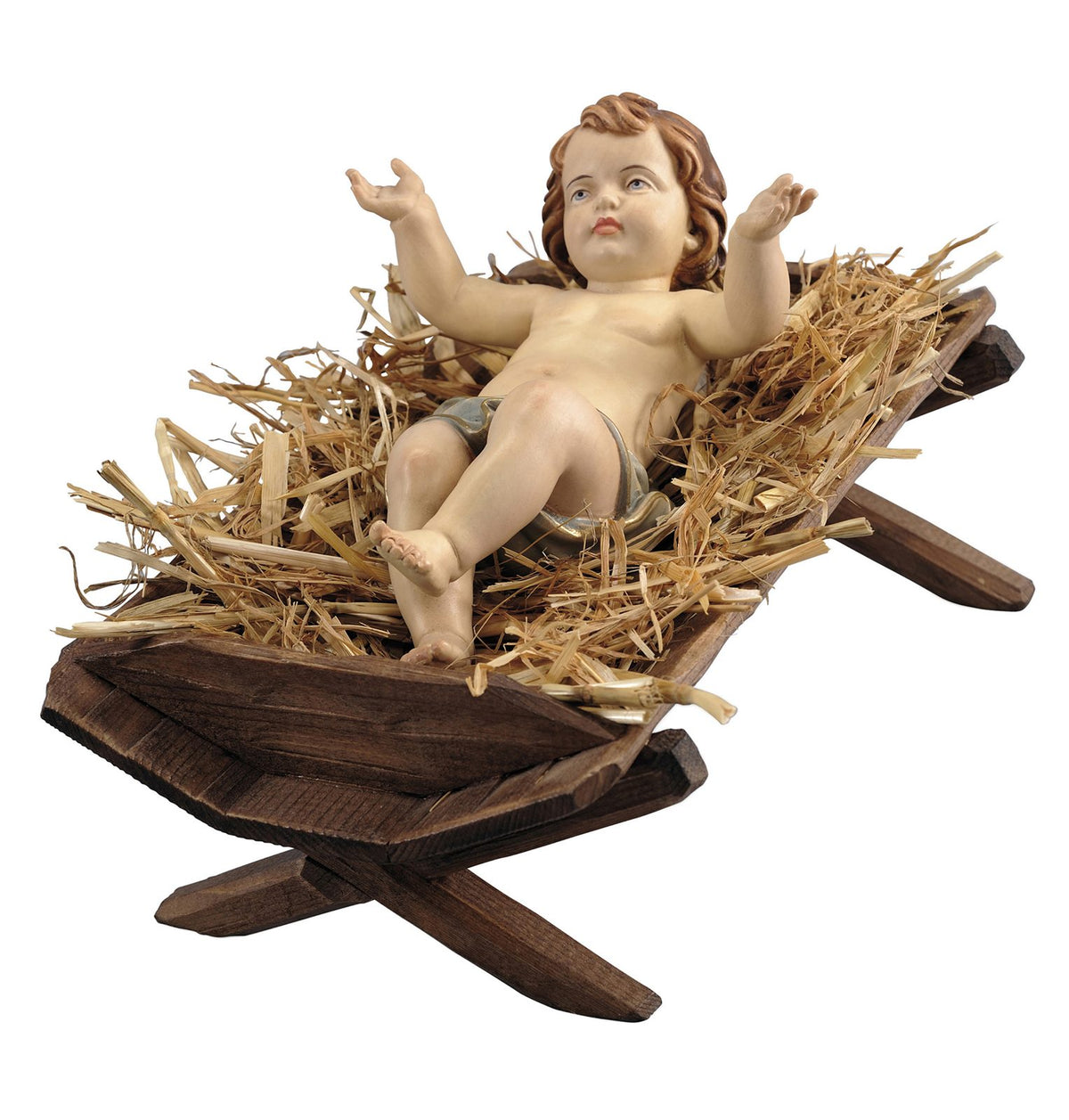 Jesukind gutherzig mit Wiege
