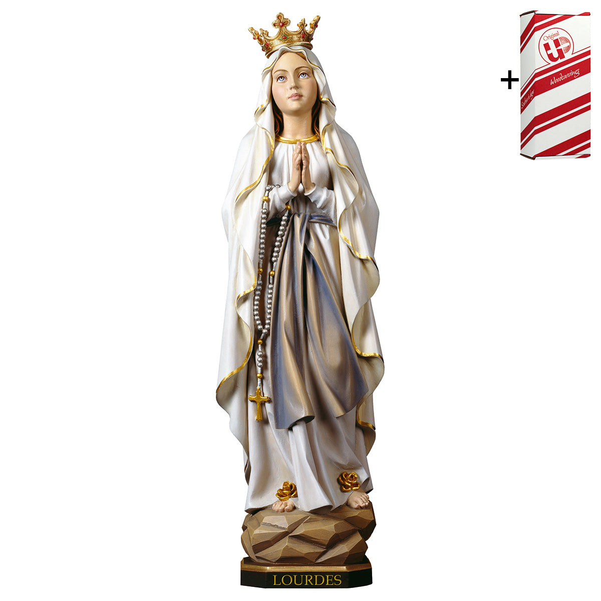 Madonna Lourdes mit Krone Klassisch + Geschenkbox