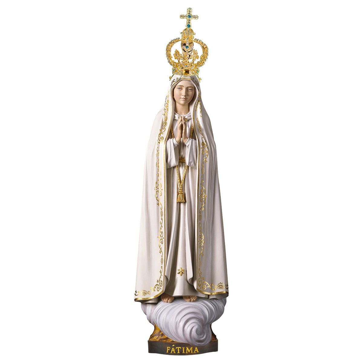 Madonna Fátima Capelinha mit Krone Metal und Kristalle