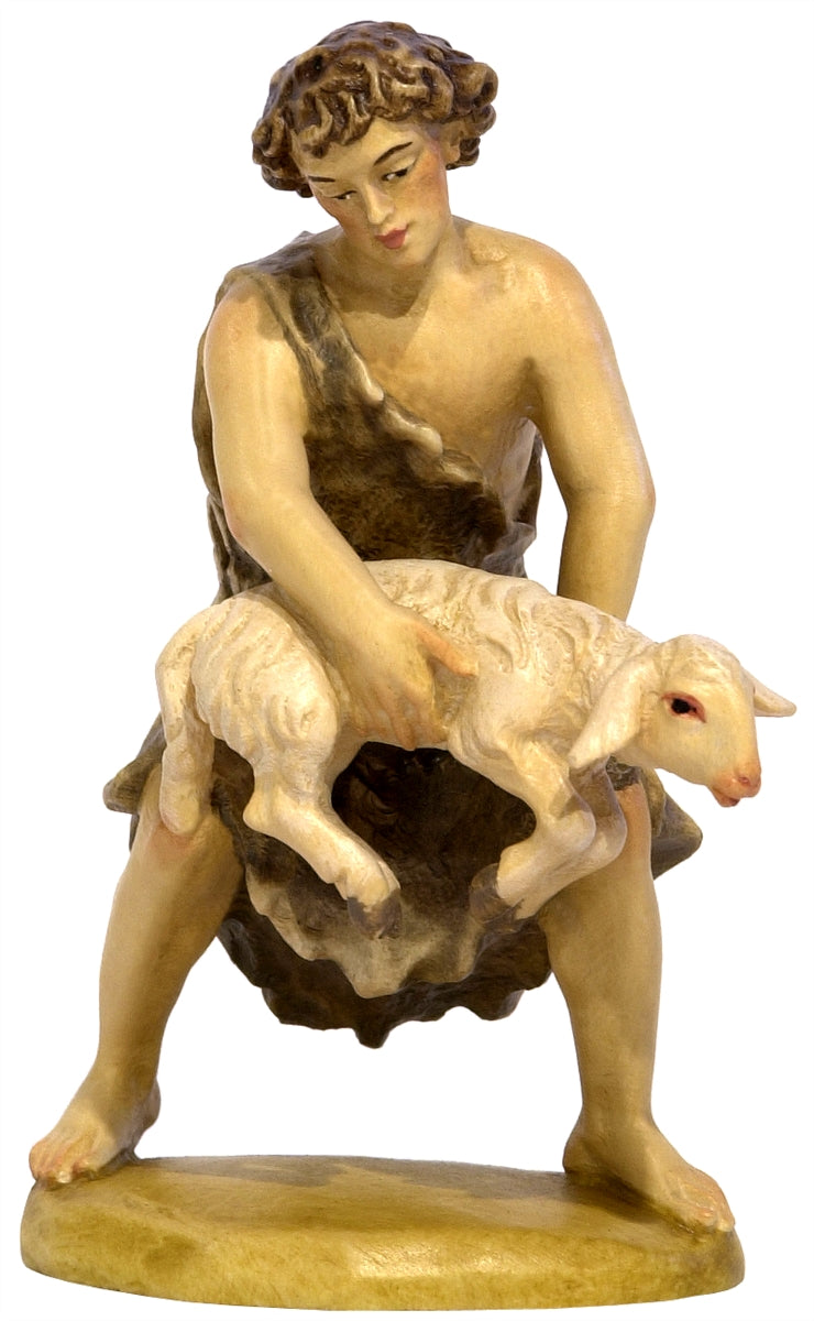 Hirte gebeugt mit Schaf