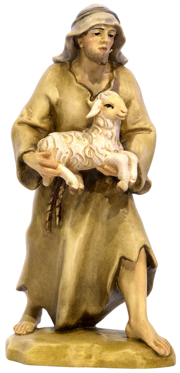 Hirte stehend mit Lamm