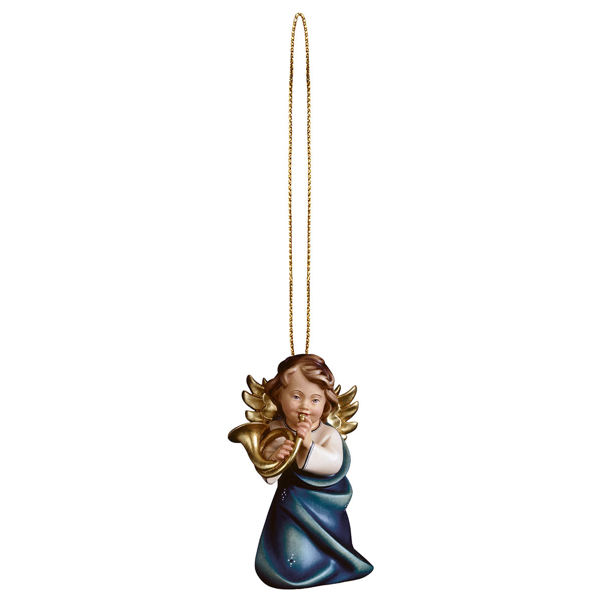 Herzengel mit Horn mit Goldfaden
