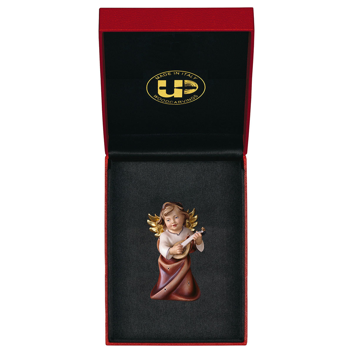 Herzengel mit Laute mit Goldfaden + Etui
