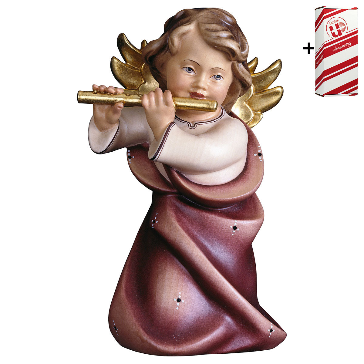 Herzengel mit Flöte + Geschenkbox