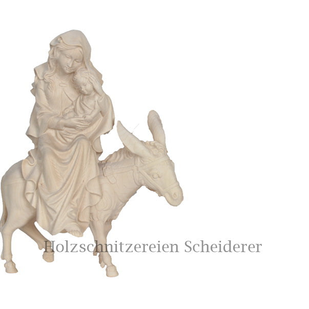 Schwangere Maria sitzend auf Esel (Herbergsuche)