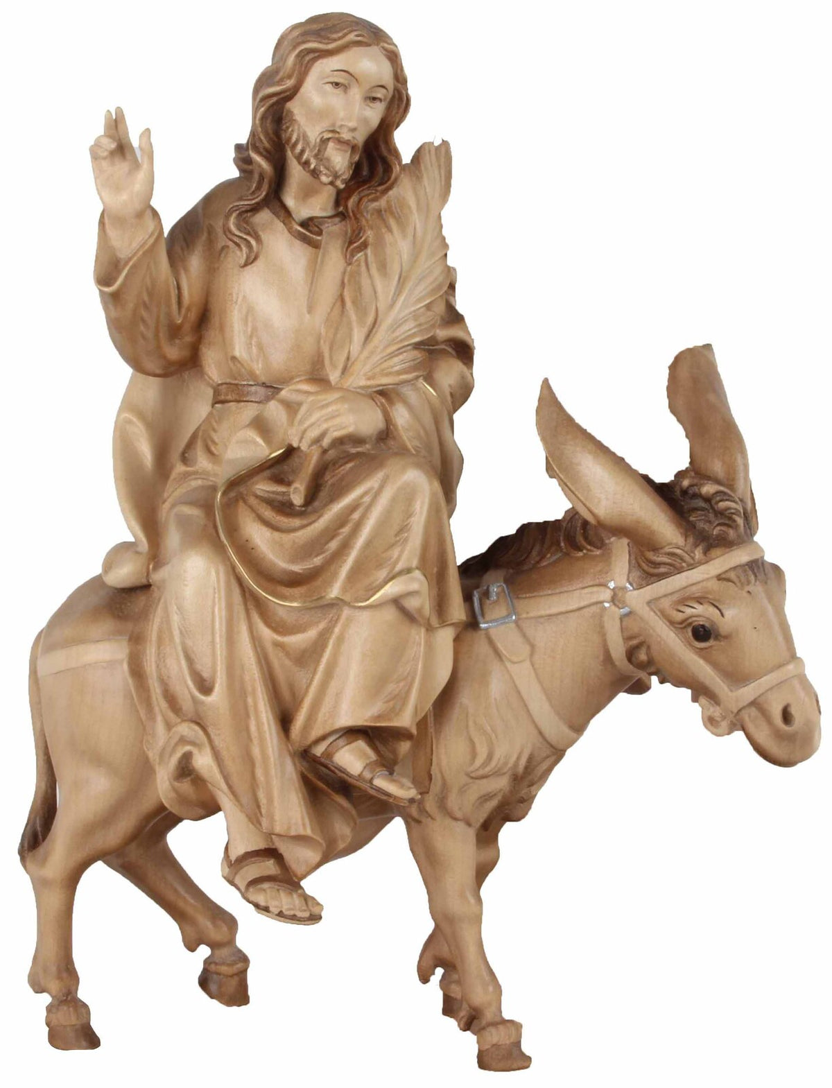 Jesus mit Palmzweig auf Esel