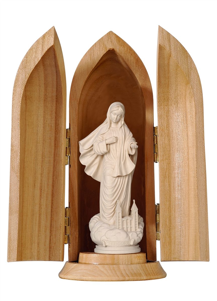 Madonna Medjugorie mit Kirche in Nische