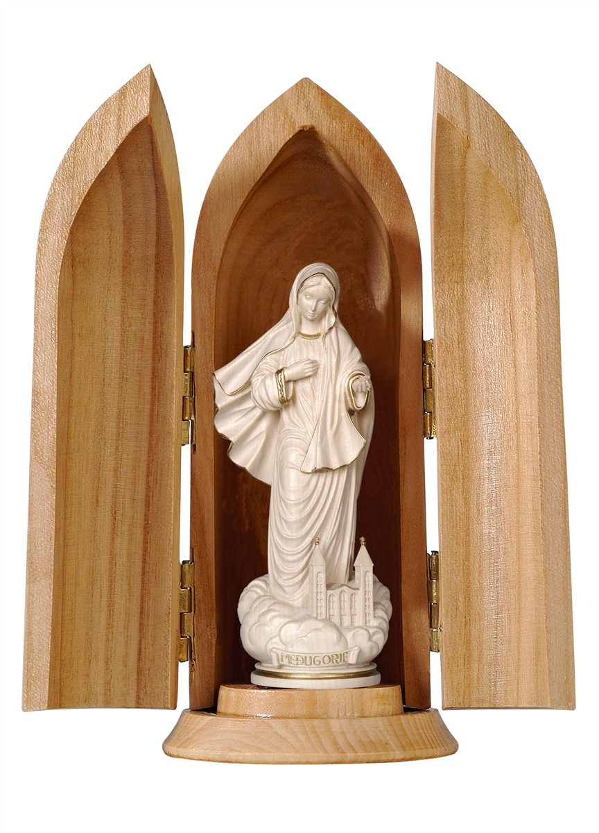 Madonna Medjugorie mit Kirche in Nische