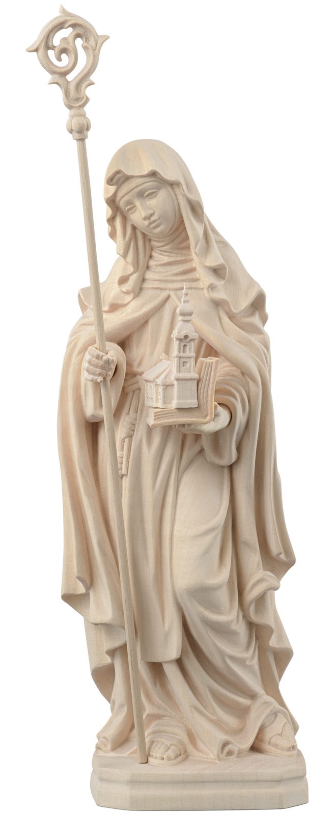 Hl. Irmina von Öhren mit Buch, Kirche und Bischofsstab