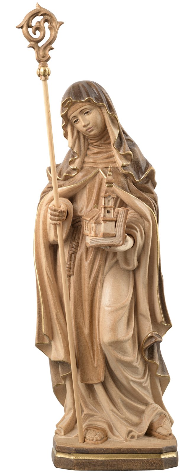 Hl. Irma mit Buch, Kirche und Bischofsstab