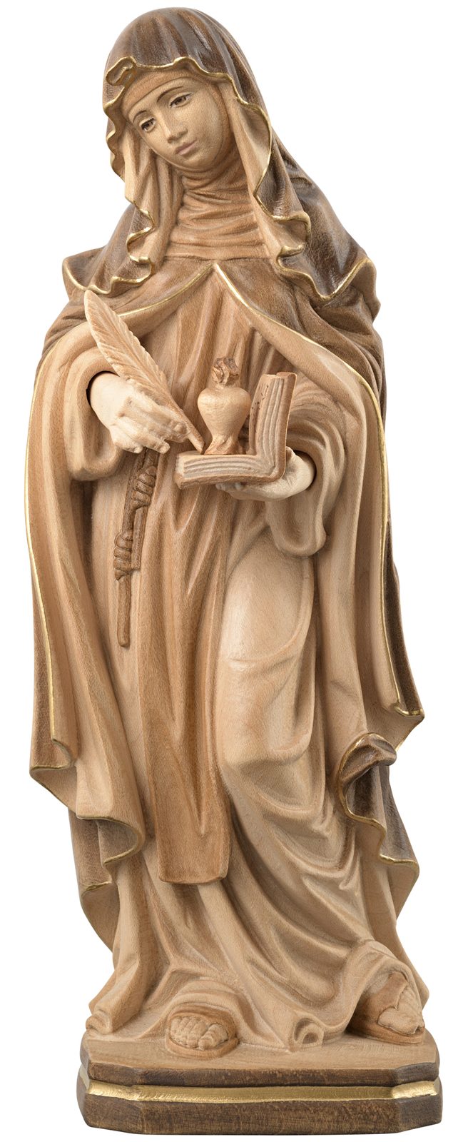 Hl. Theresa von Avila mit Feder, Buch und Herz