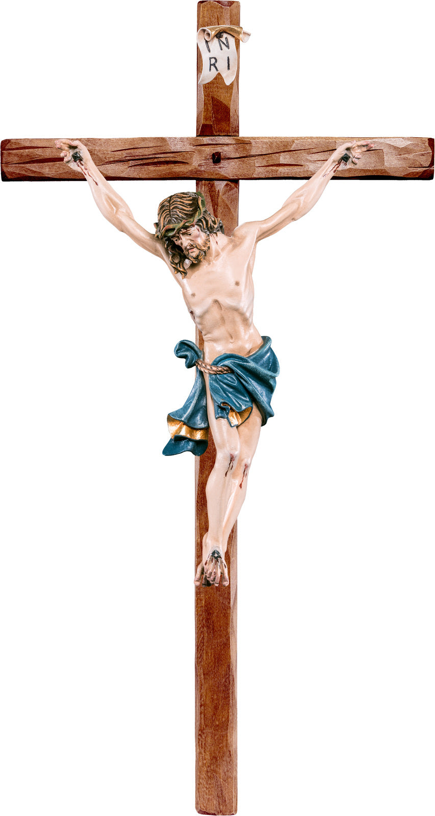 Alpenchristus blau mit geradem Kreuz