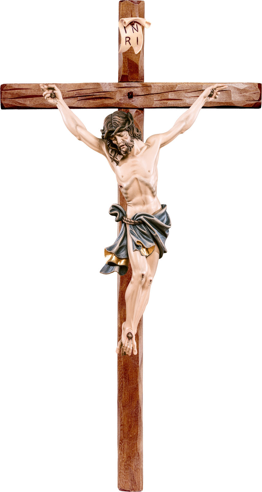Alpenchristus blau mit geradem Kreuz