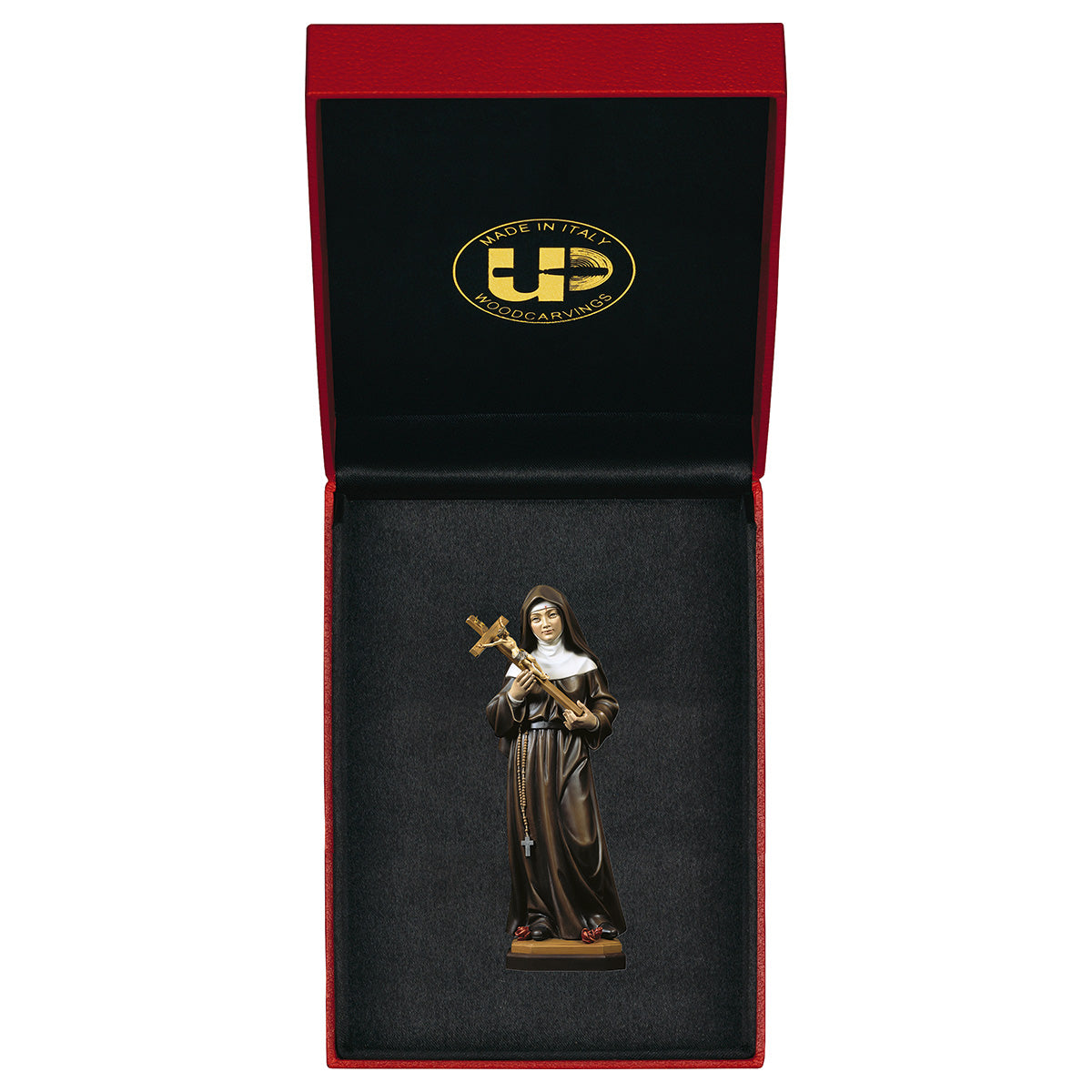 Hl. Rita von Cascia mit Kruzifix + Etui