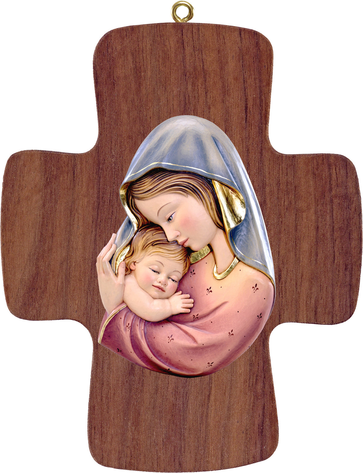 Kreuz mit Madonna blau-rot