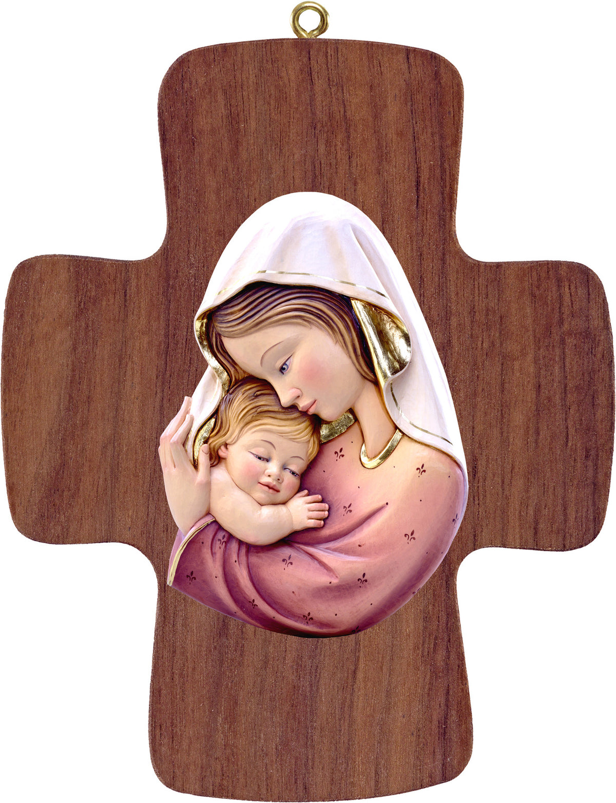 Kreuz mit Madonna rot-weiss
