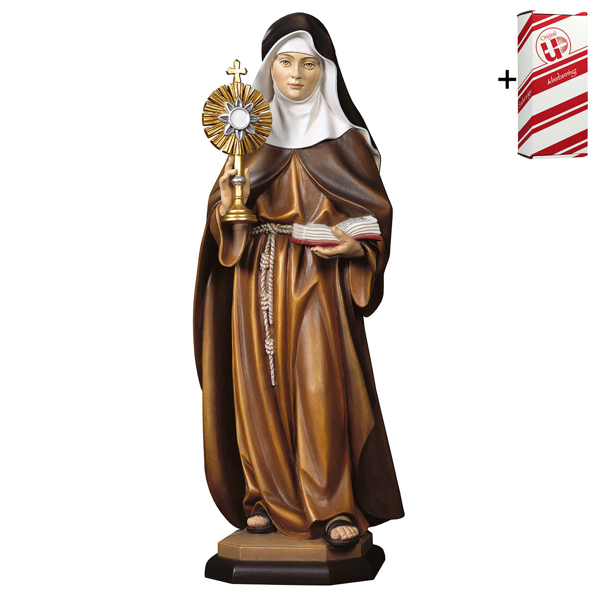 Hl. Klara von Assisi mit Monstranz + Geschenkbox