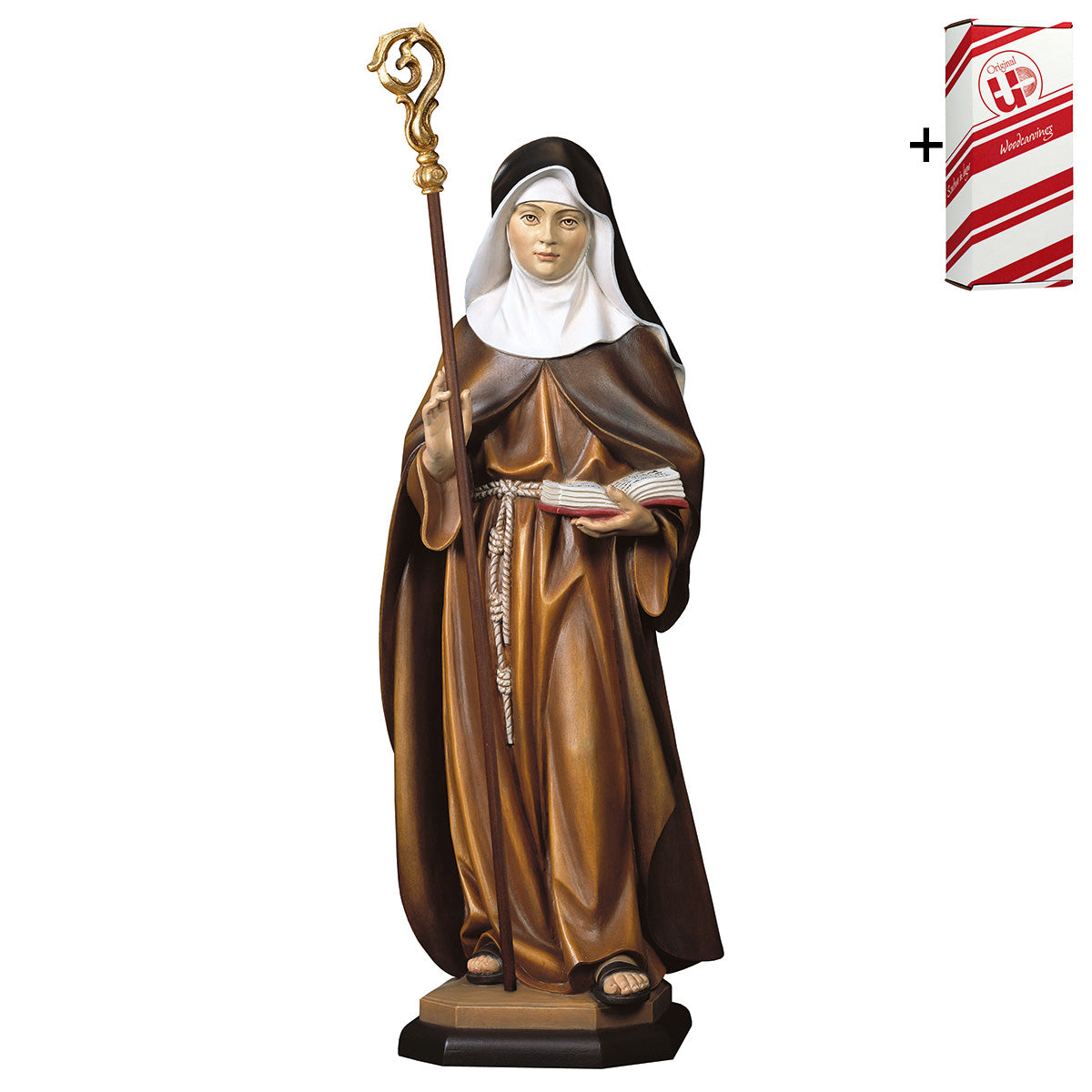 Hl. Adelgunde von Maubeuge mit Bischofsstab + Geschenkbox