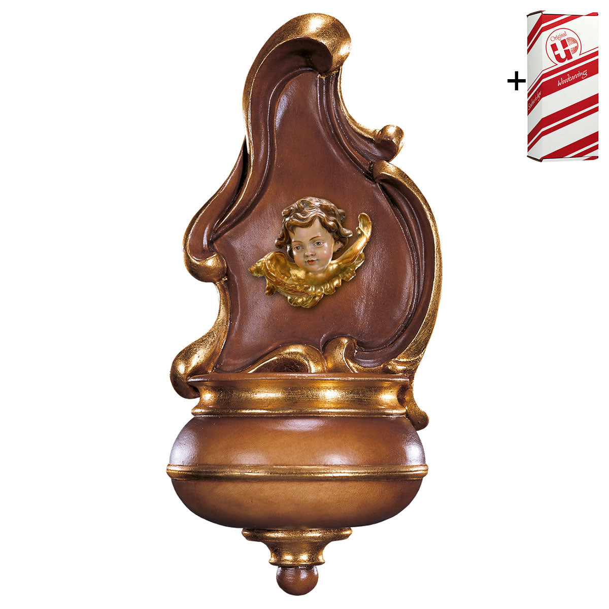 Weihwasserkessel mit Engelskopf + Geschenkbox