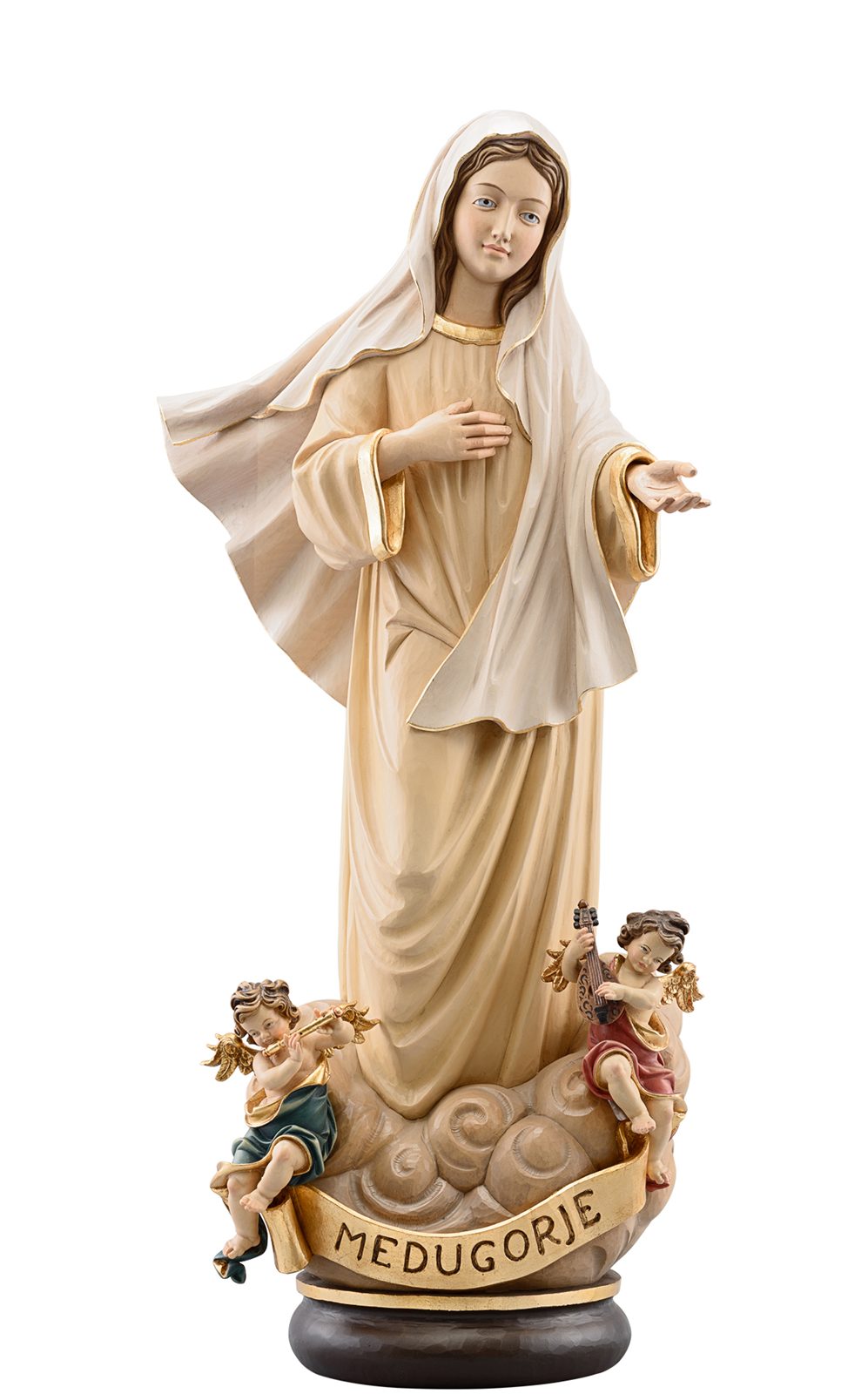 Madonna Medugorje mit 2 Engeln