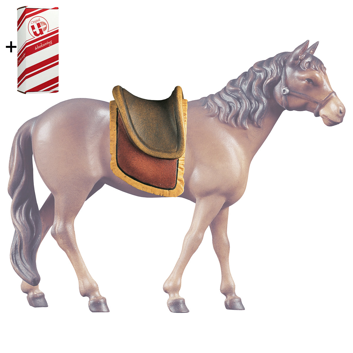 Sattel für Pferd stehend + Geschenkbox