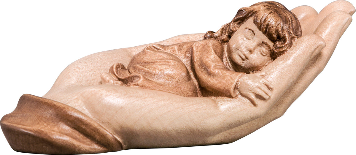 Schützende Hand liegend mit Mädchen