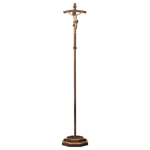 Prozessionskreuz gebogen mit Corpus Barock