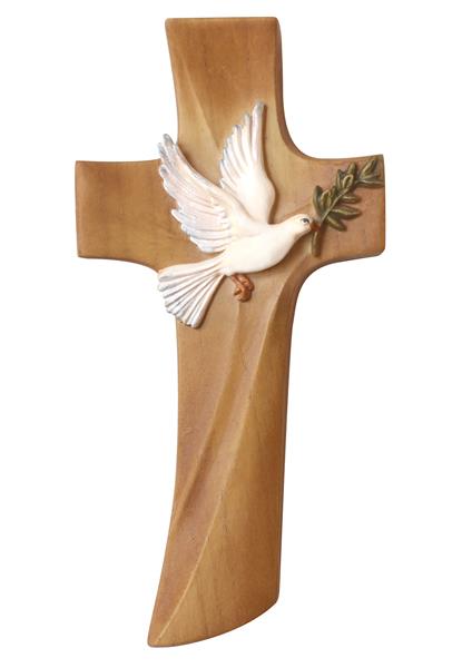 Kreuz mit Friedenstaube Eschenholz