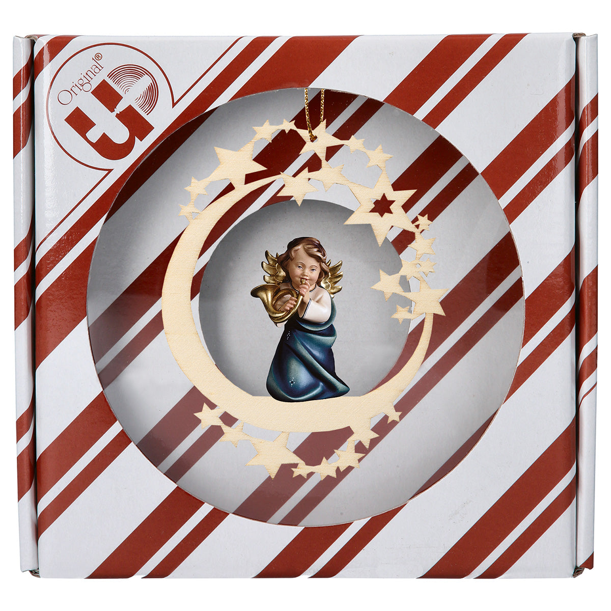 Herzengel mit Horn Mond Stern + Geschenkbox