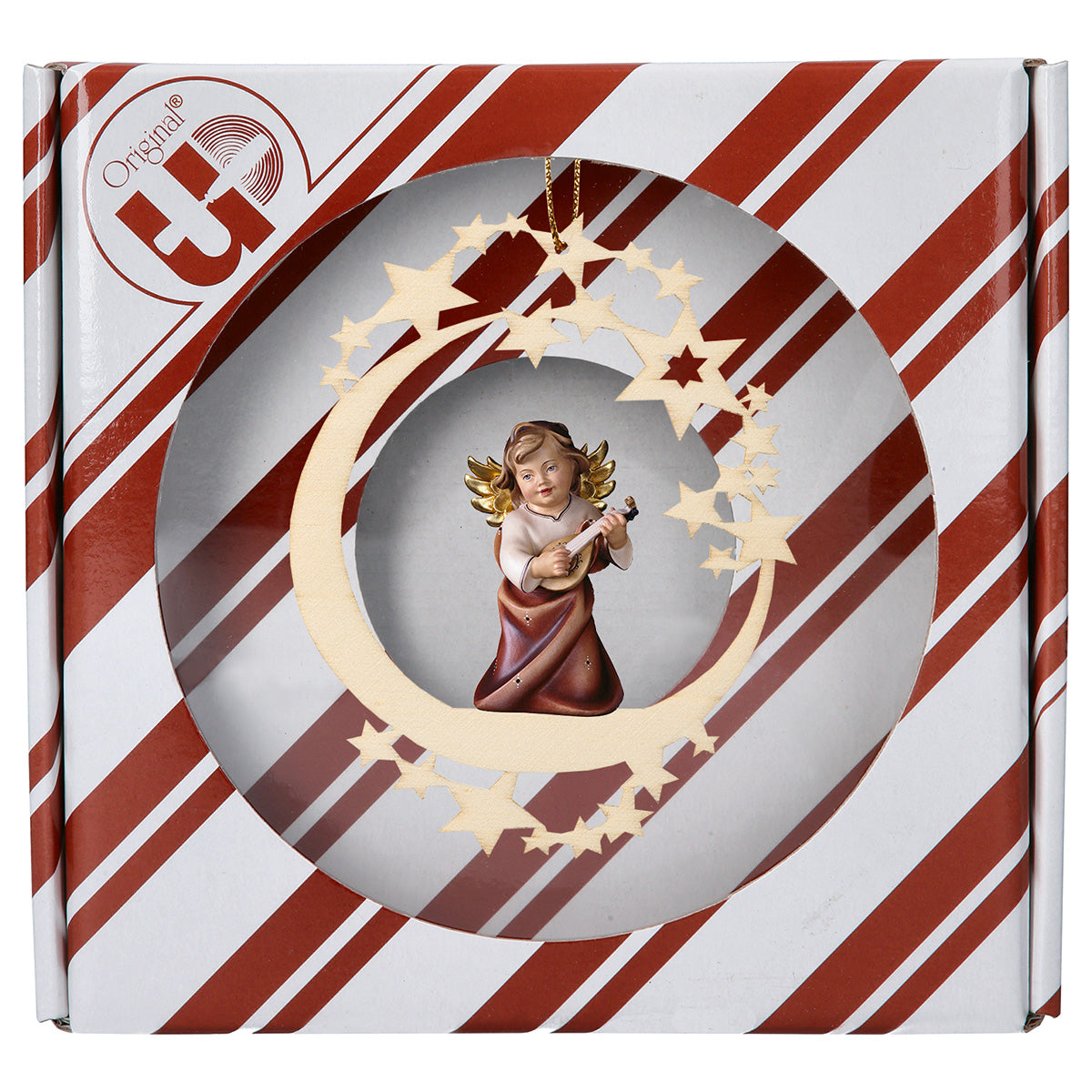 Herzengel mit Laute Mond Stern + Geschenkbox