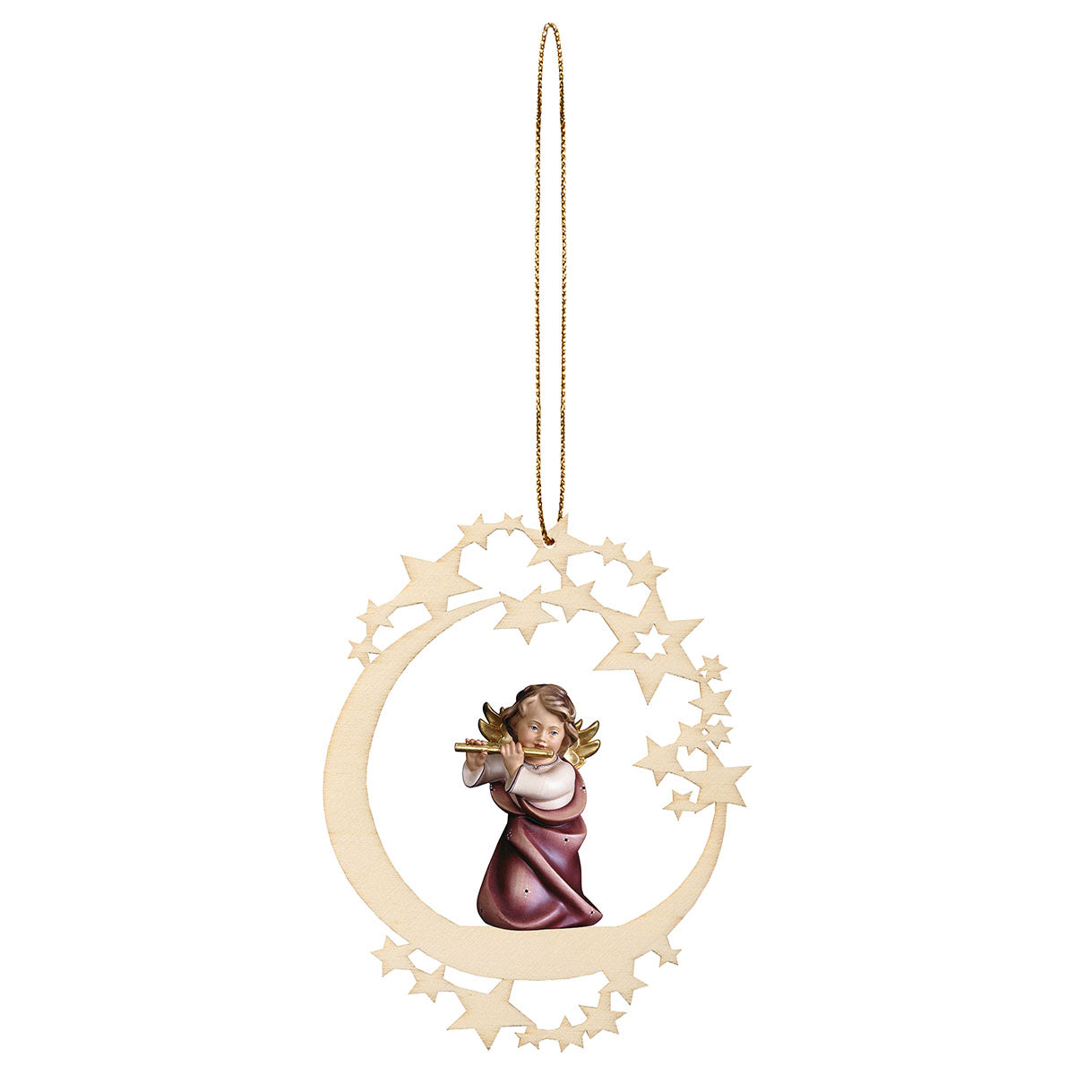 Herzengel mit Flöte Mond Stern