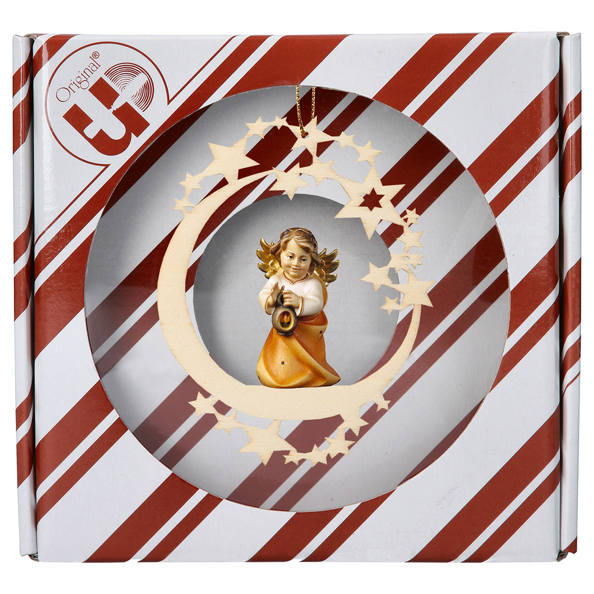 Herzengel mit Laterne Mond Stern + Geschenkbox