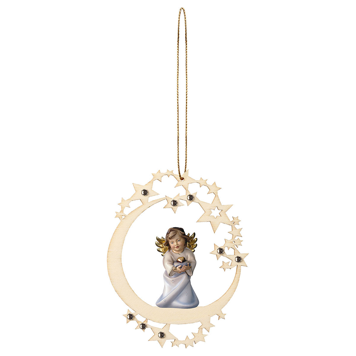 Herzengel mit Herz Mond Stern Crystal