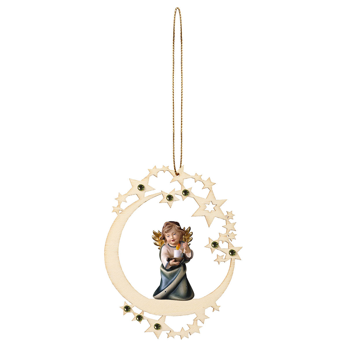 Herzengel mit Kerze Mond Stern Crystal