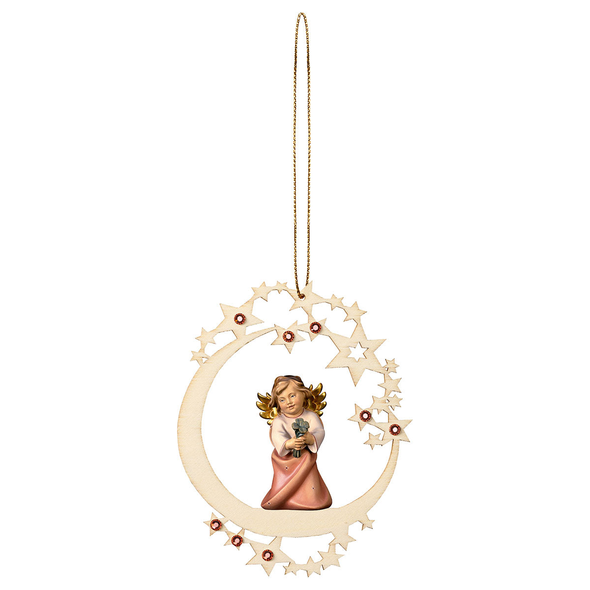 Herzengel mit Vierklee Mond Stern Crystal