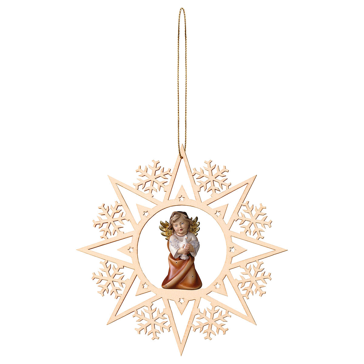Herzengel mit Taube Kristall Stern