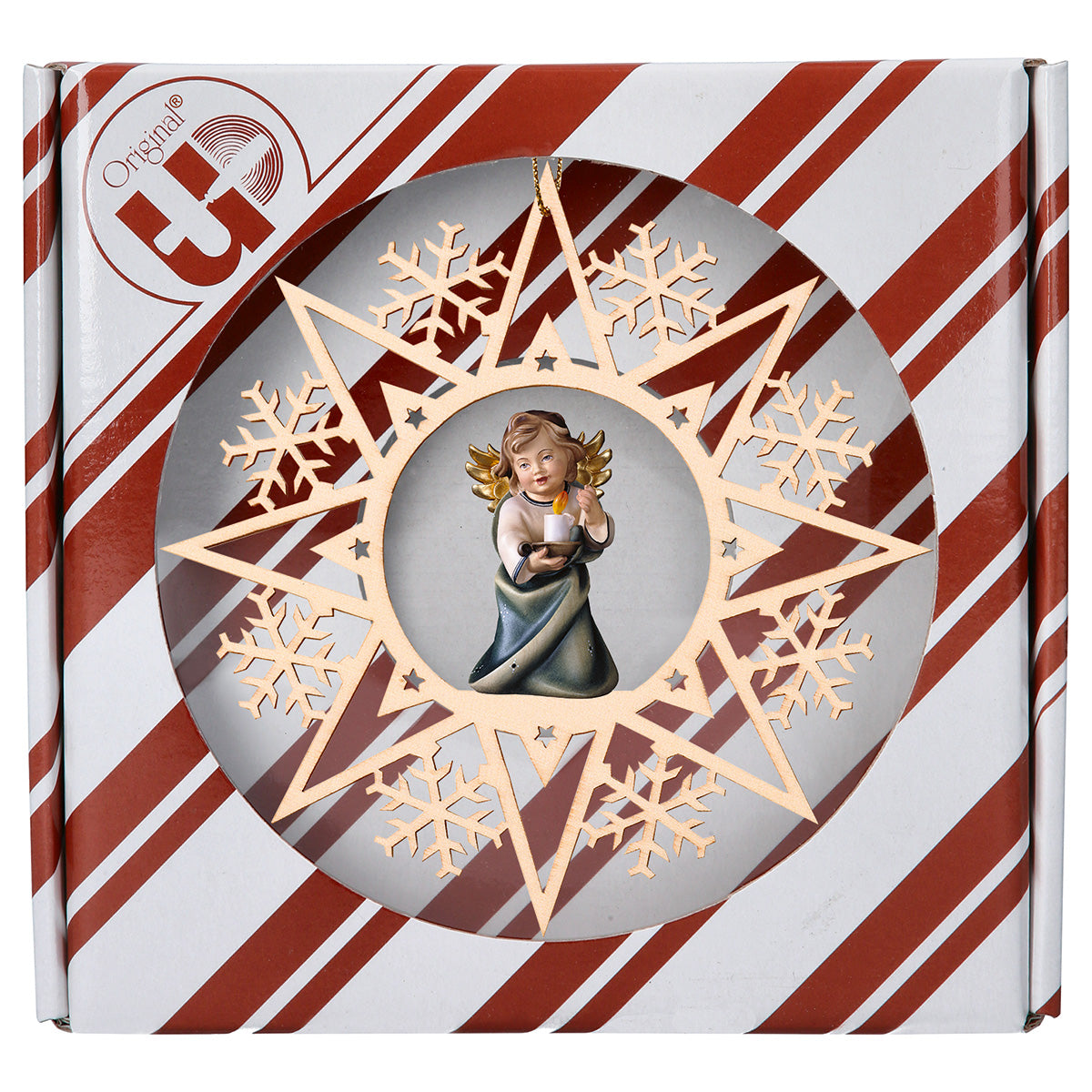 Herzengel mit Kerze Kristall Stern + Geschenkbox