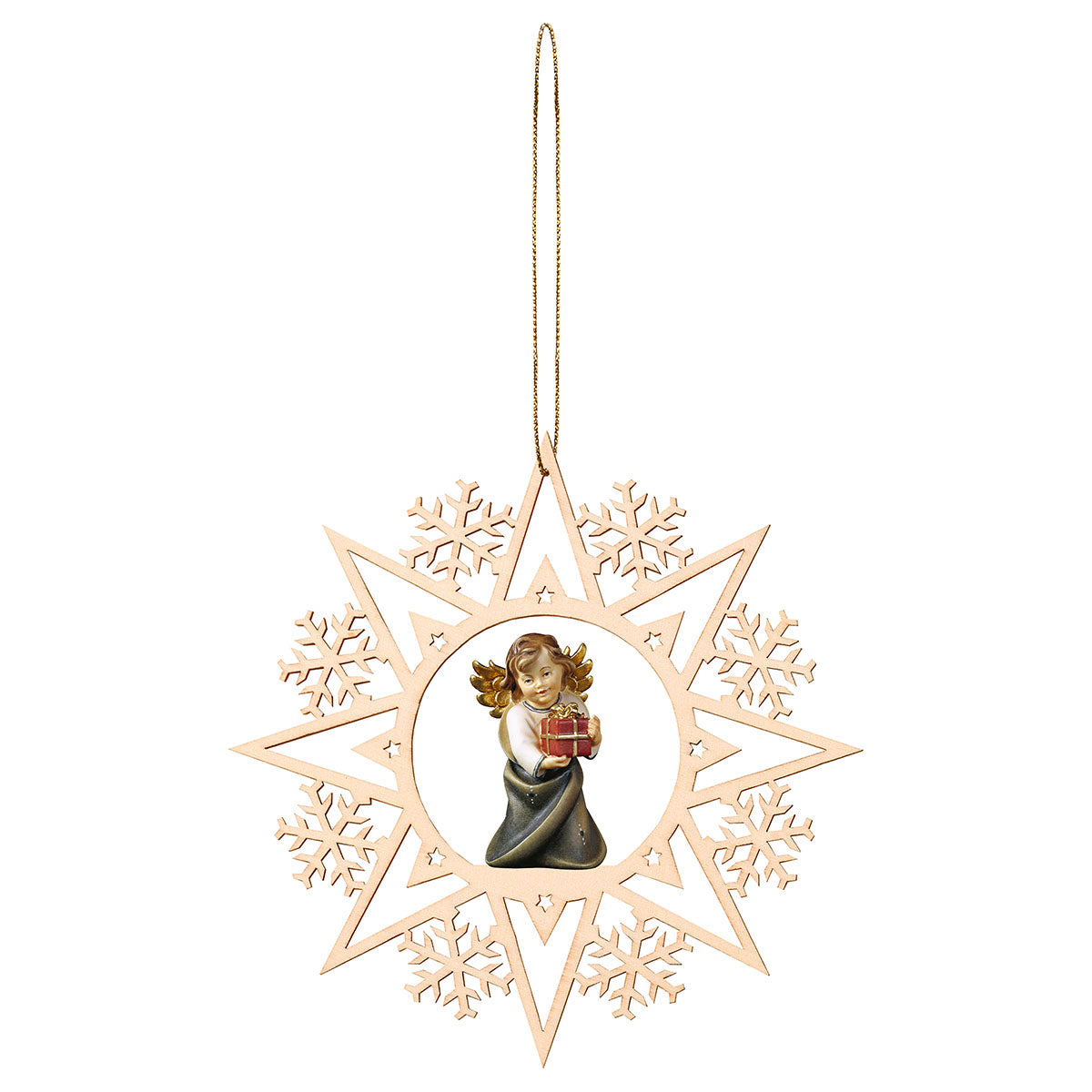 Herzengel mit Geschenk Kristall Stern