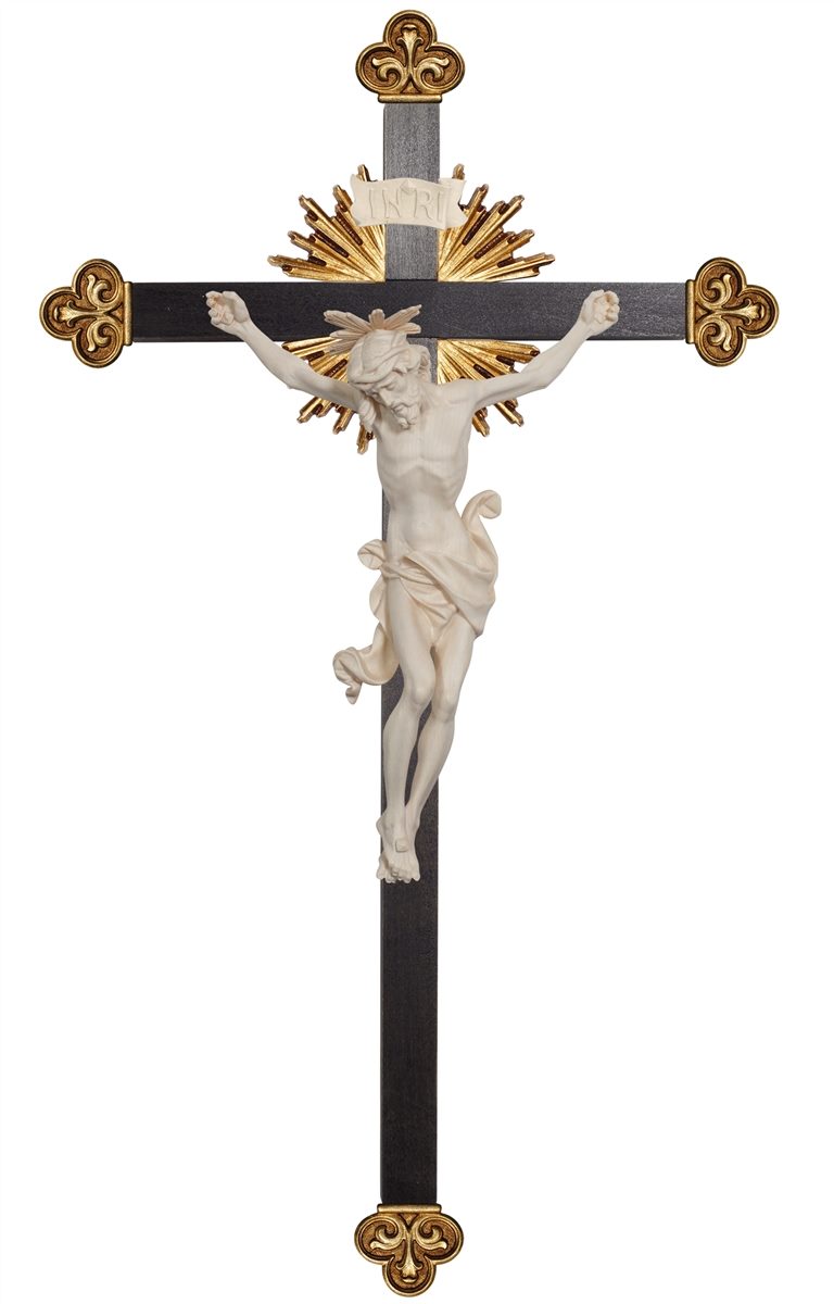 Christus Leonardo mit Gloriole Balken Barock mit Strahlen