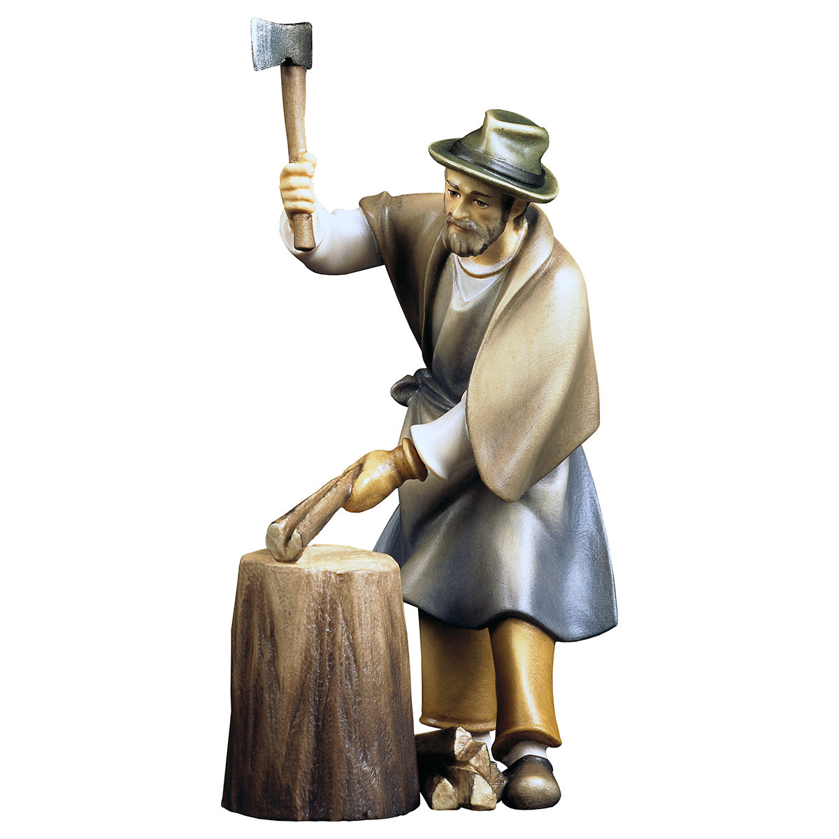 HI Holzhacker mit Holzklotz