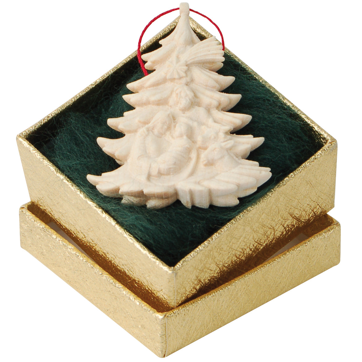 Baumbehang: Christbaum Familie/Ochs/Esel verpackt