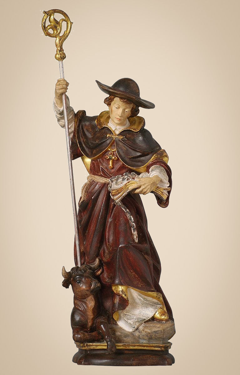 Heiliger-Leonhard-40cm-echtgold Holzgeschnitzt