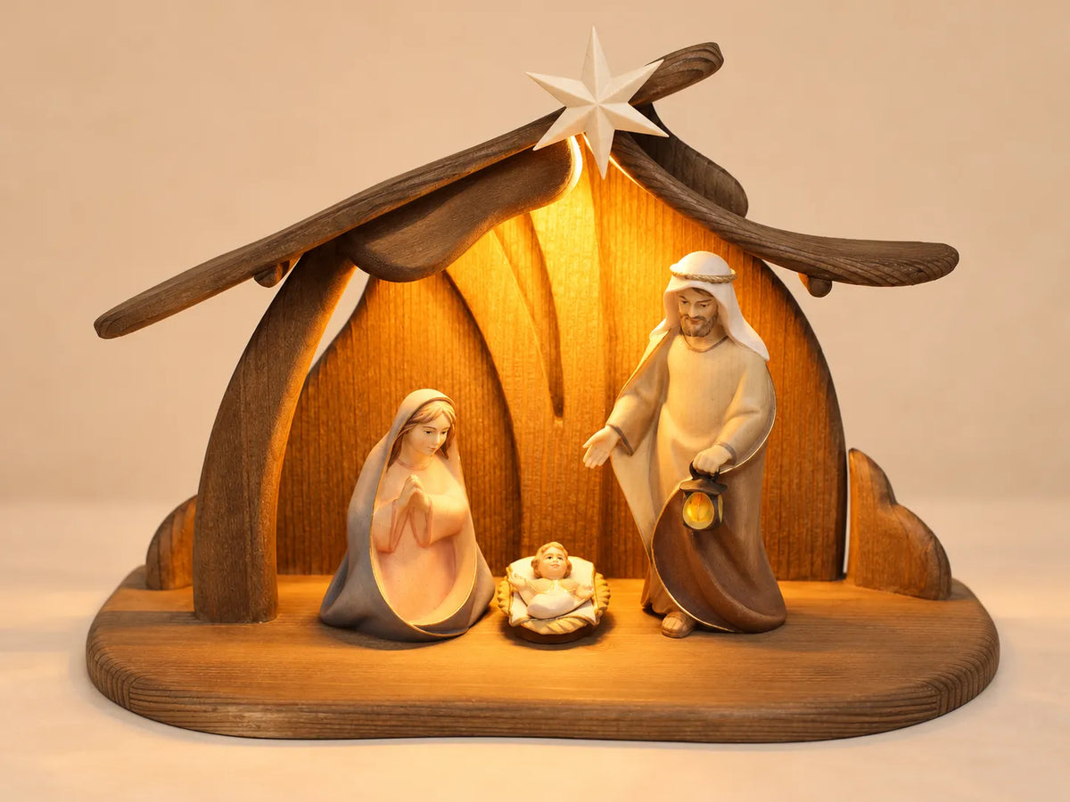 Komet Krippenset Hl.Familie 5-teilig_mit Familienstall PEMA-Format 43