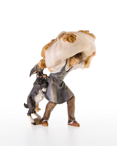 Heutraeger mit Ziege