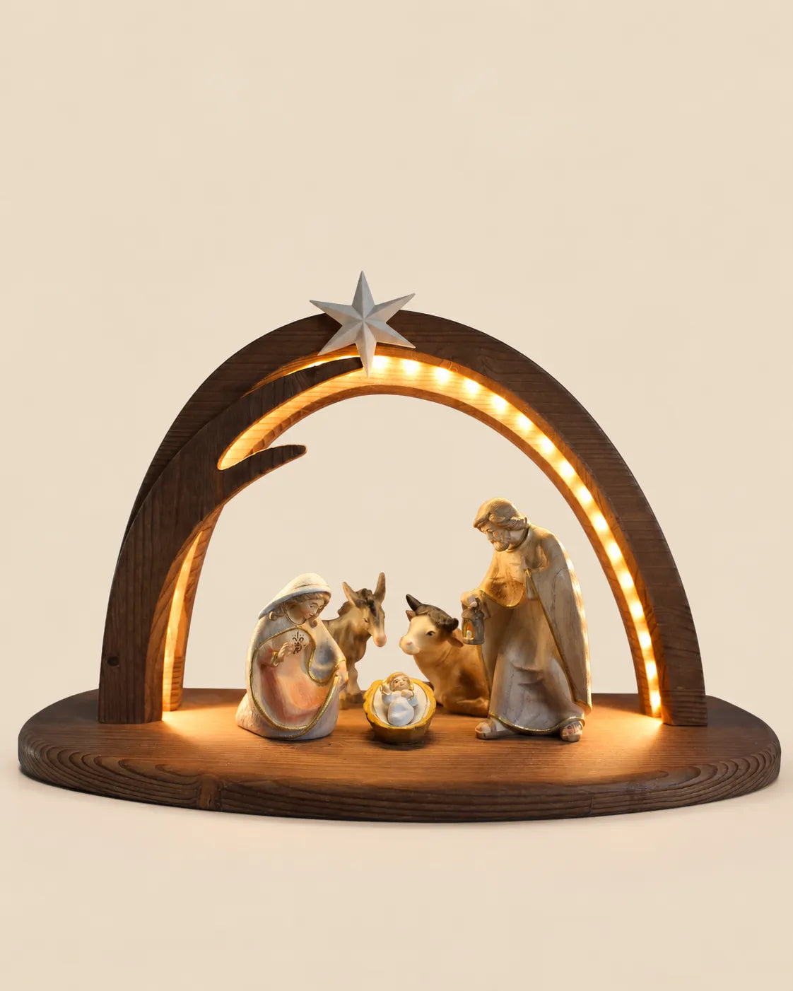 PEMA Krippenset mit Stall_7-teilig_mit LED-Beleuchtung-Format 45