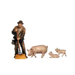 RA Hirt mit Heugabel und Schweine