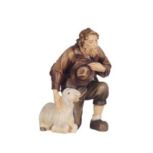 Kostner Krippe Hirt kniend mit Schaf