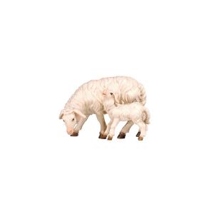 Kostner Krippe Schaf äsend mit Lamm
